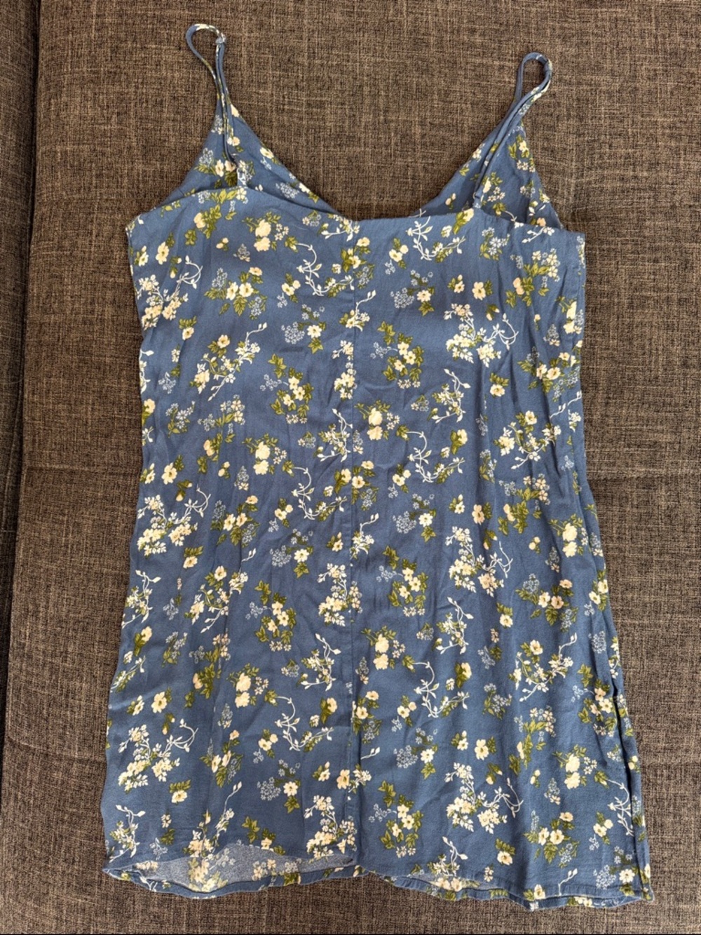 Reformation Blue Floral Mini Slip Dress Size L Cottagecore - Picture 4 of 4